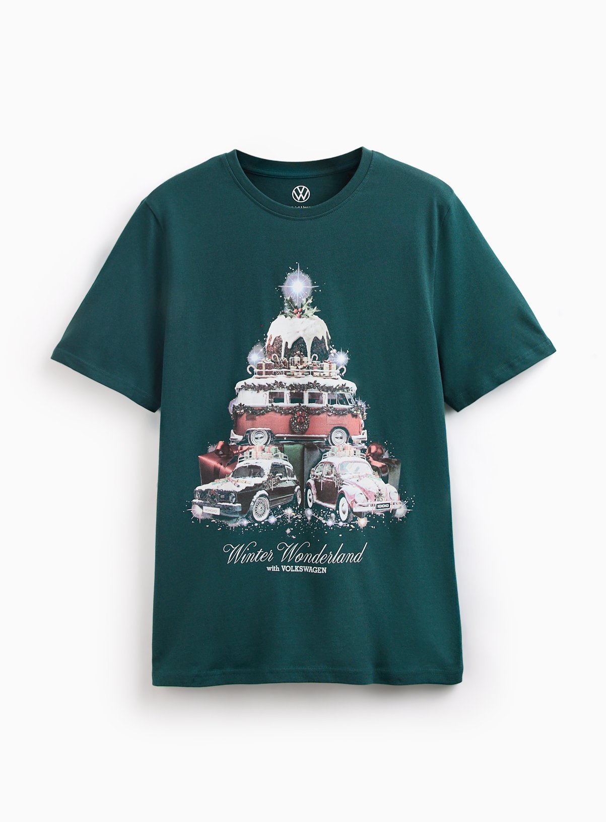 Christmas Volkswagen Graphic Print T-Shirt 
