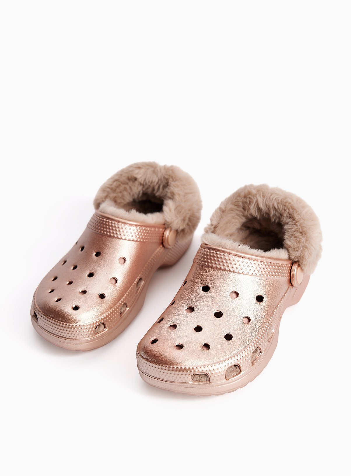 Metallic Fluffy Lined Clogs 