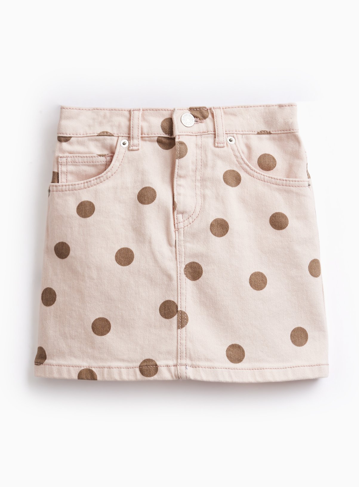 Pink Polka Dot Denim Skirt 9 years