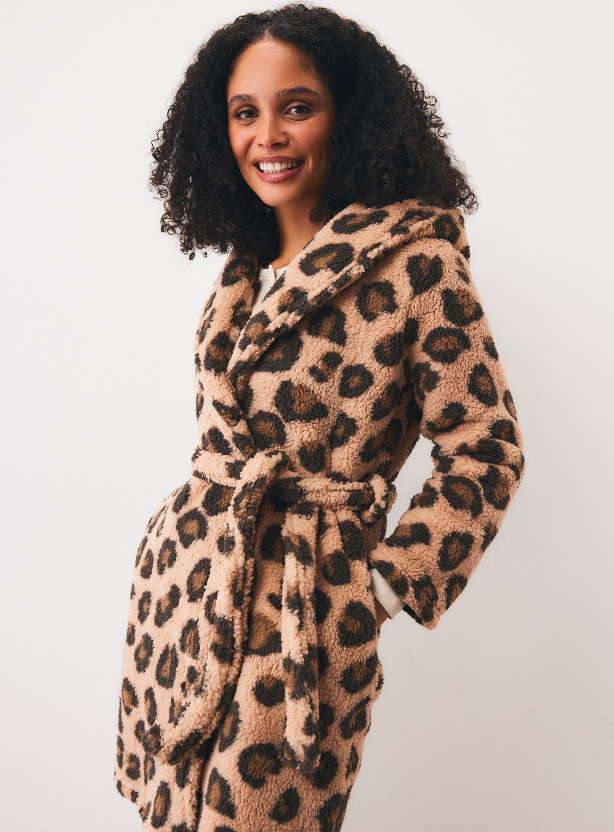 Leopard Borg Dressing Gown S