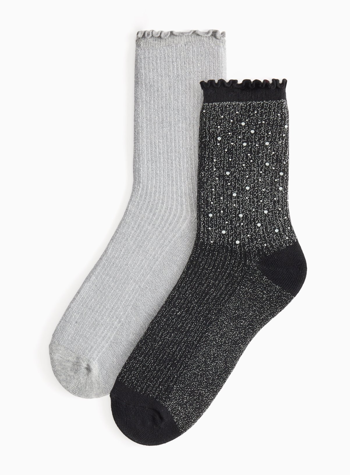 Blue Sparkle Embellished Ankle Socks 2-Pack 