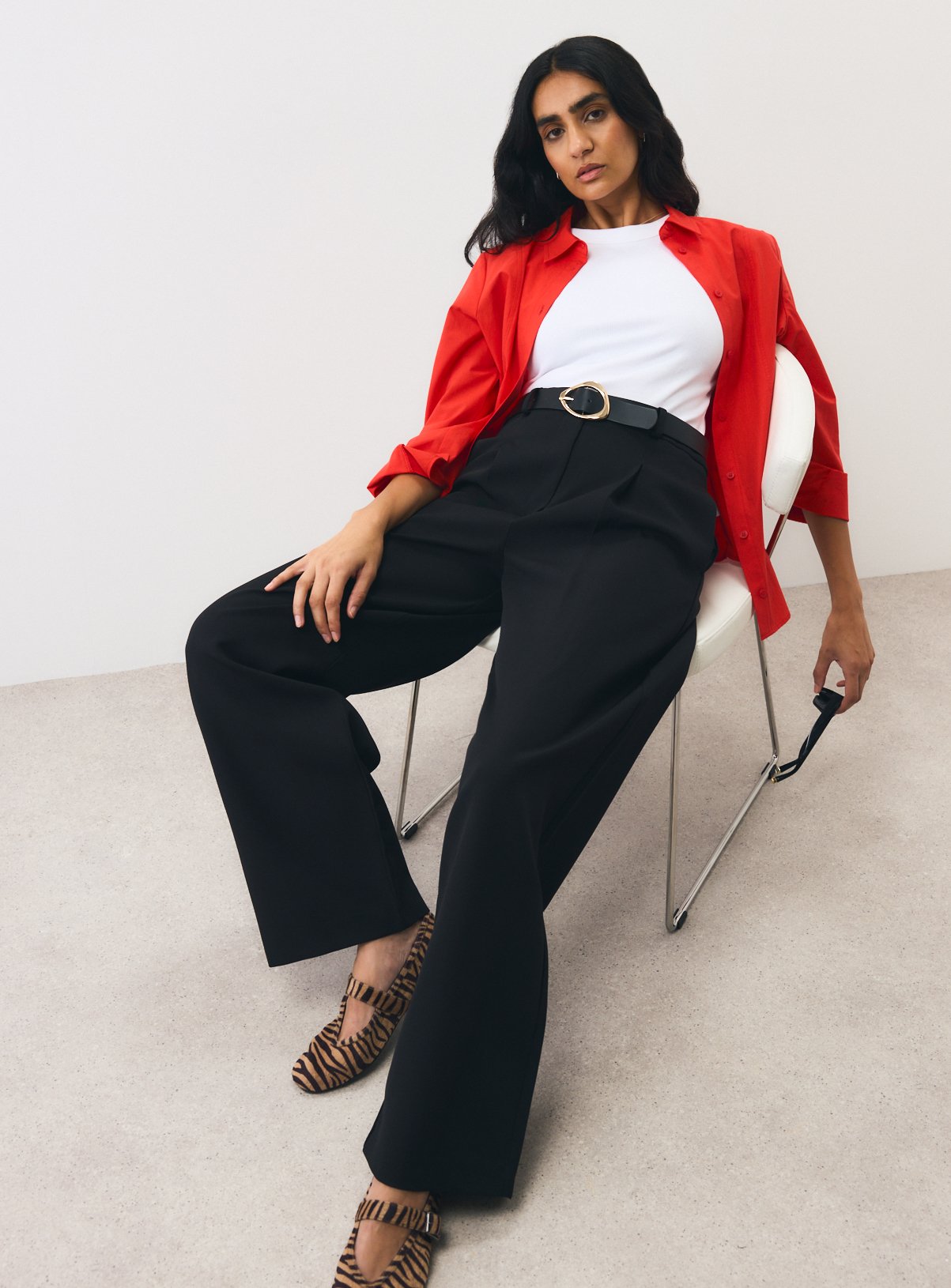 Pleated Front Balloon Leg Trousers 
