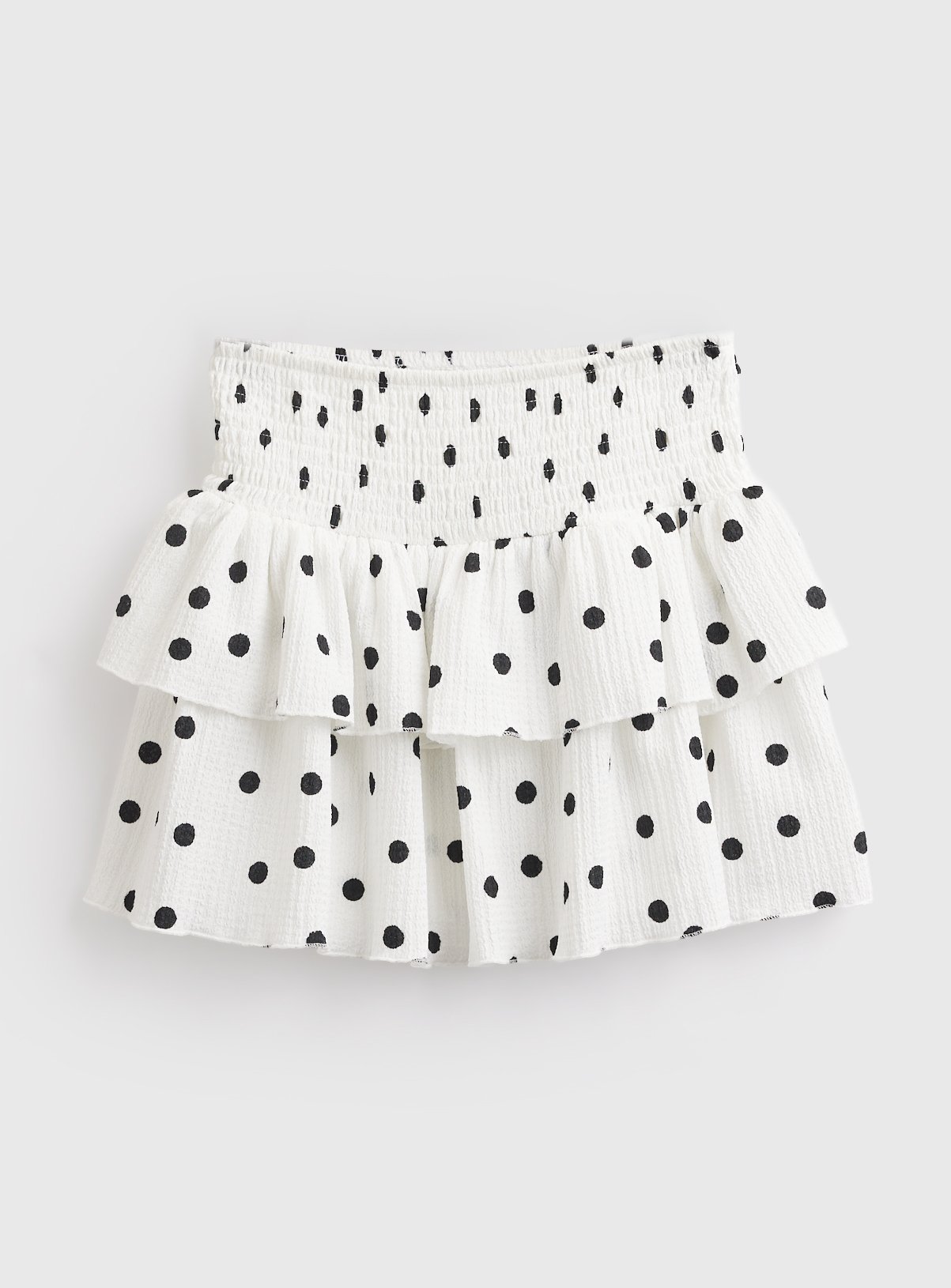 White Polka Dot Print Rara Skirt 