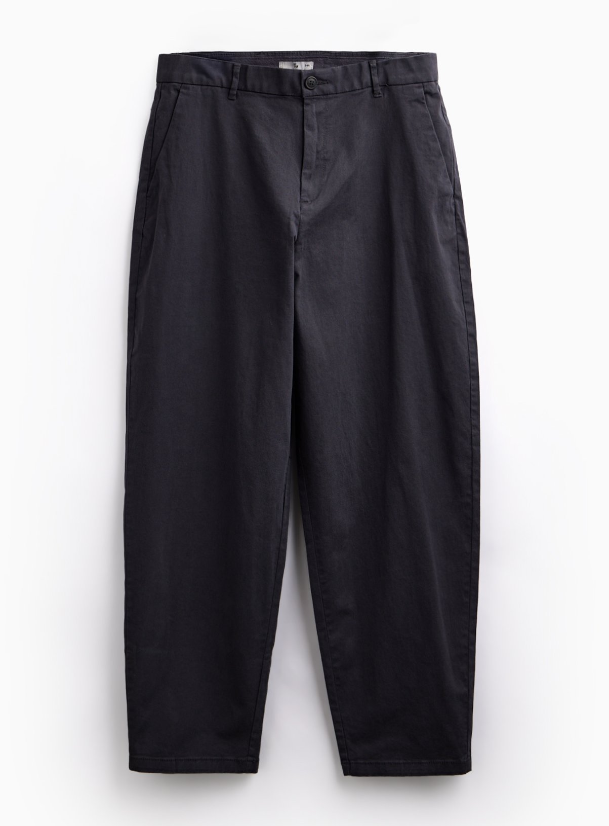 Charcoal Barrel Leg Trousers 