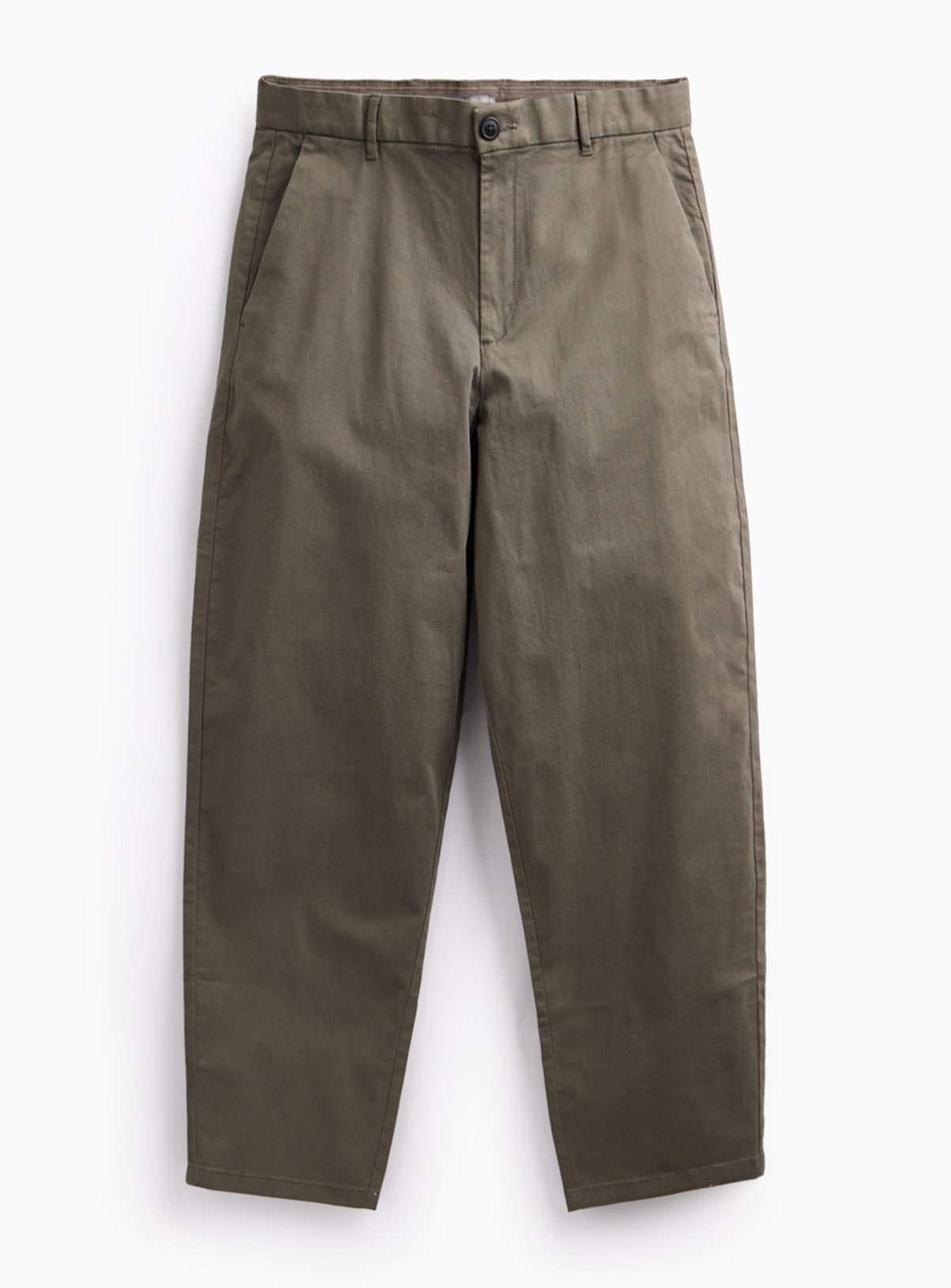 Khaki Barrel Leg Trousers 