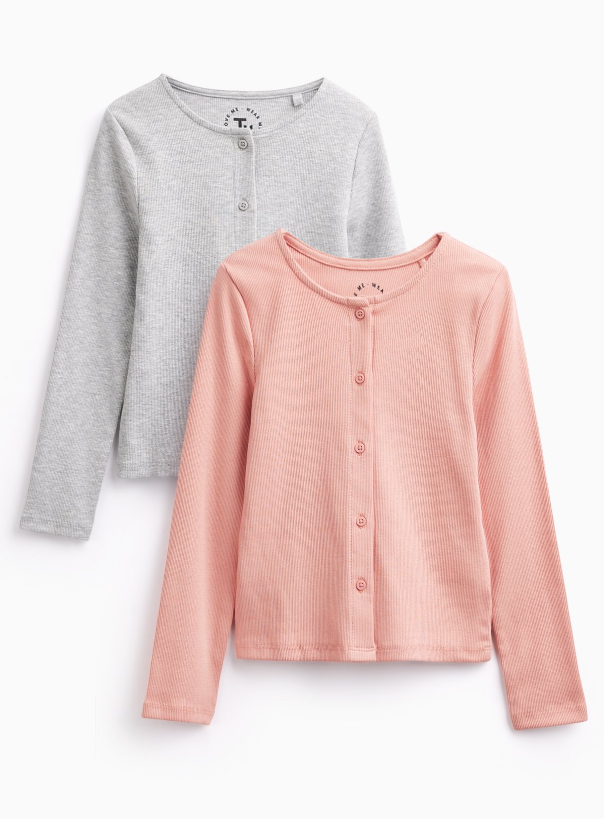 Long Sleeve Button Through Tops 2 Pack 