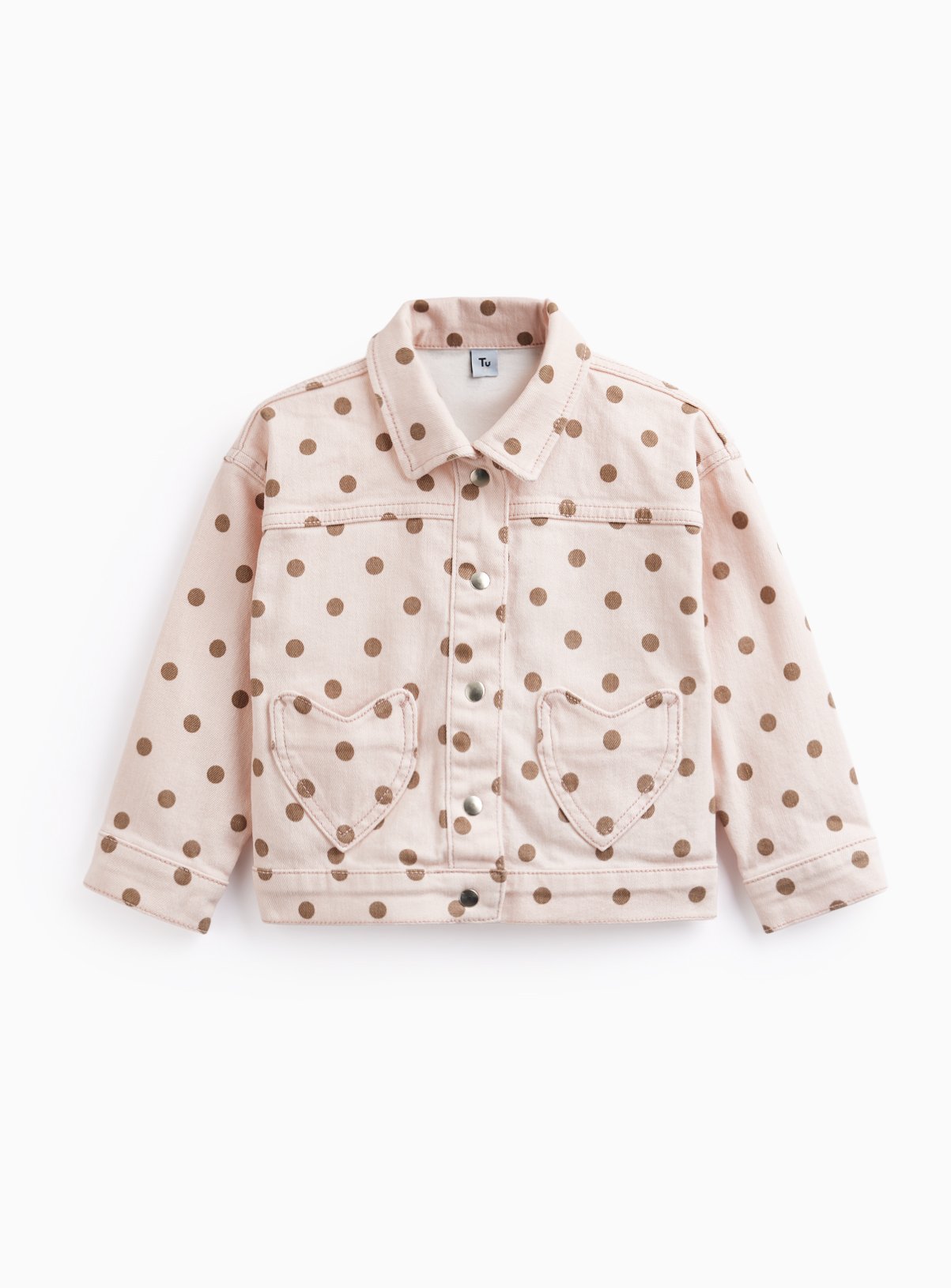 Pink Polka Dot Denim Jacket 