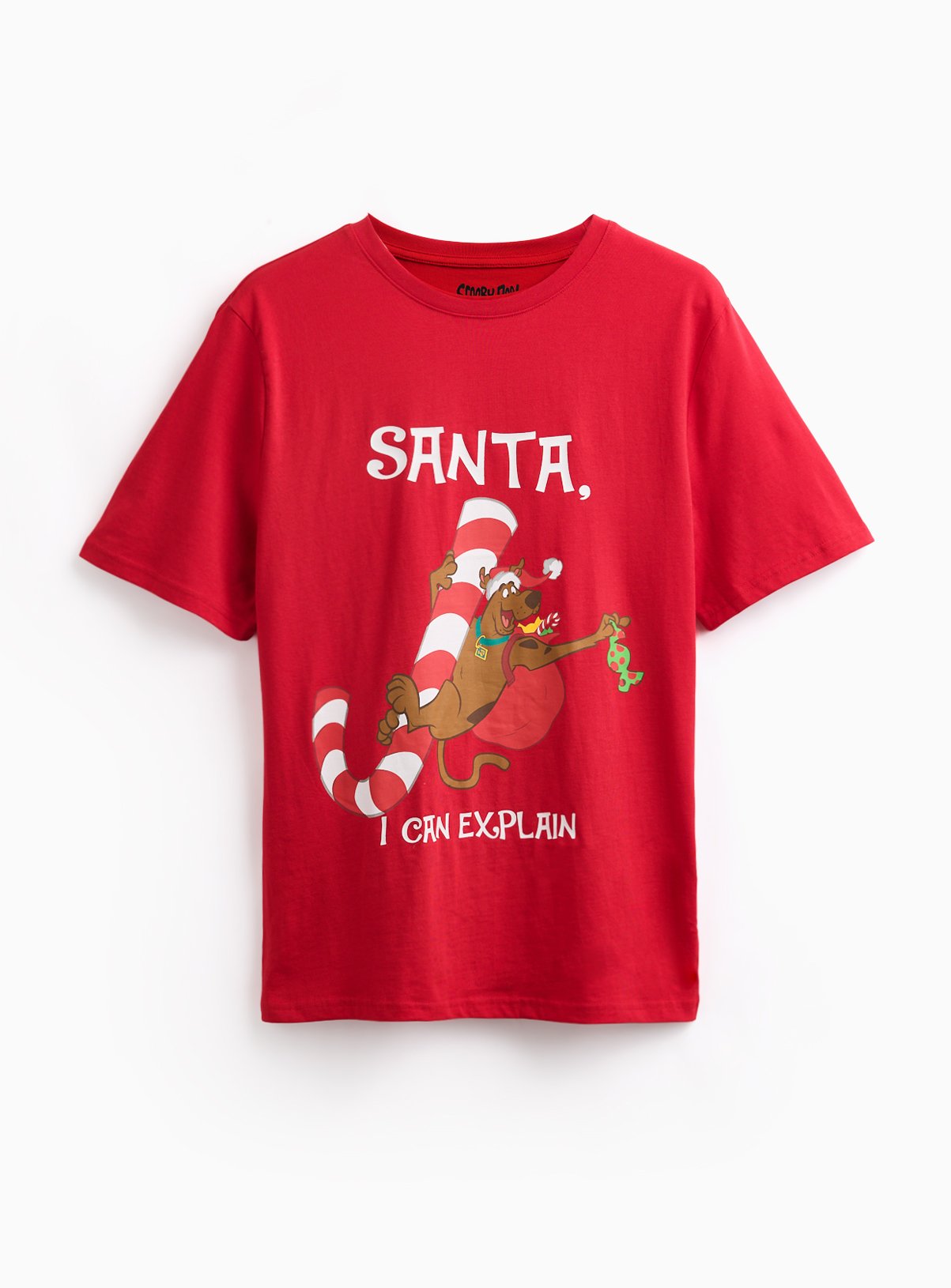 Red Scooby-Doo Santa Graphic T-Shirt 