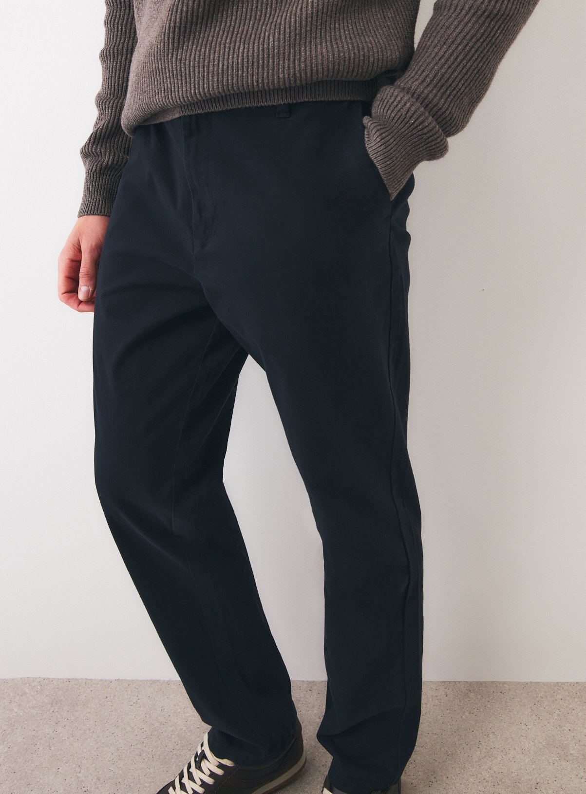 Black Straight Fit Chinos 