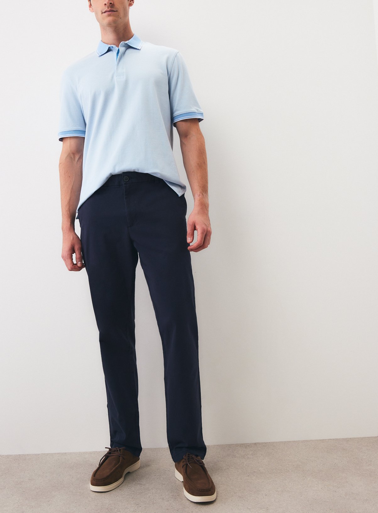 Navy Straight Fit Chinos 