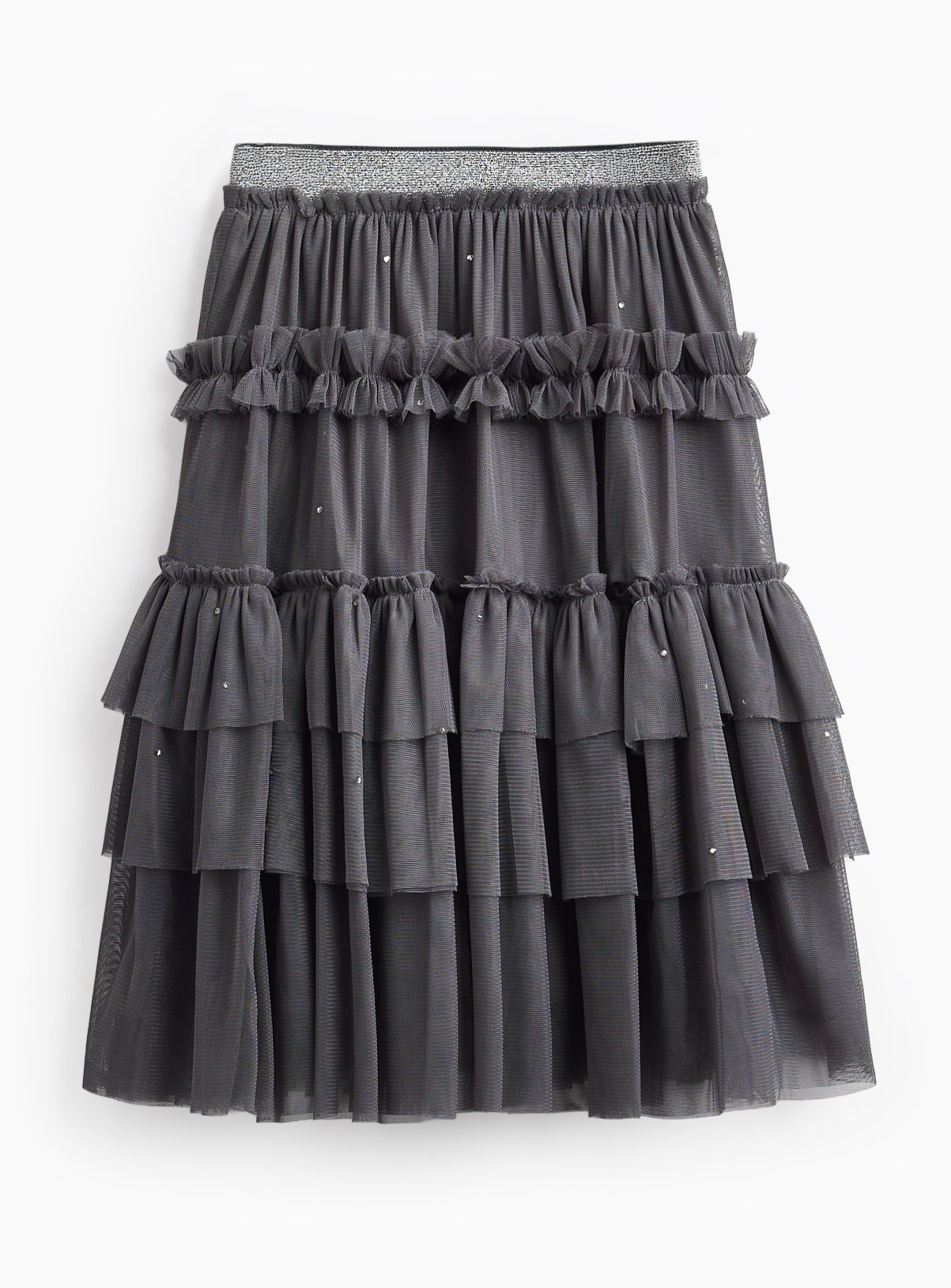 Grey Midi Mesh Skirt 