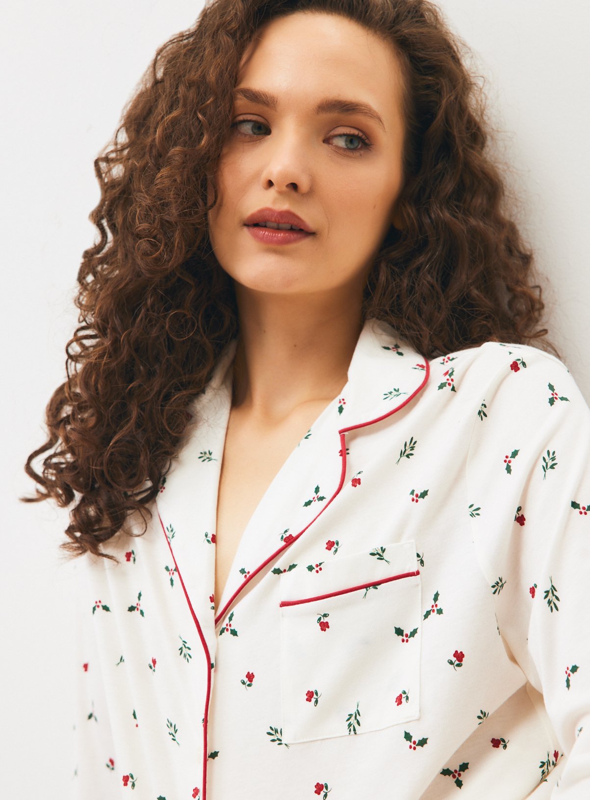 Christmas Ditsy Holly Modal Pyjamas 