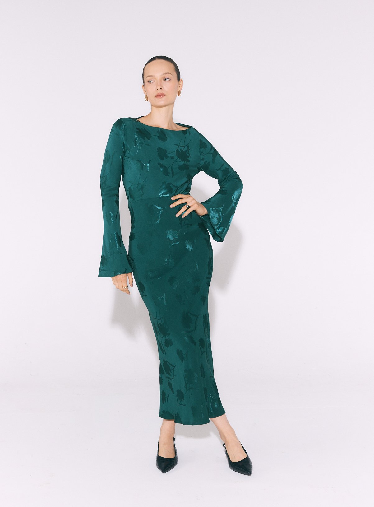 Lace Neck Tea Dress 