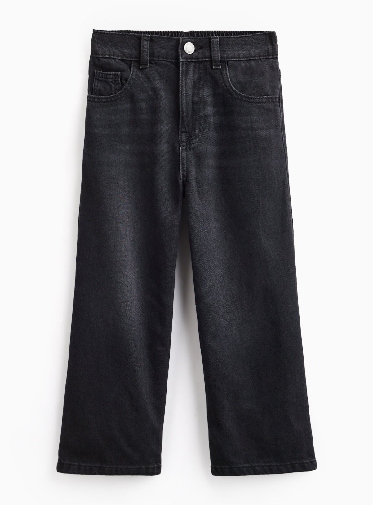 Black Denim Wide Leg Jeans 