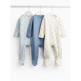 Bear & Stripe Sleepsuits 3-Pack