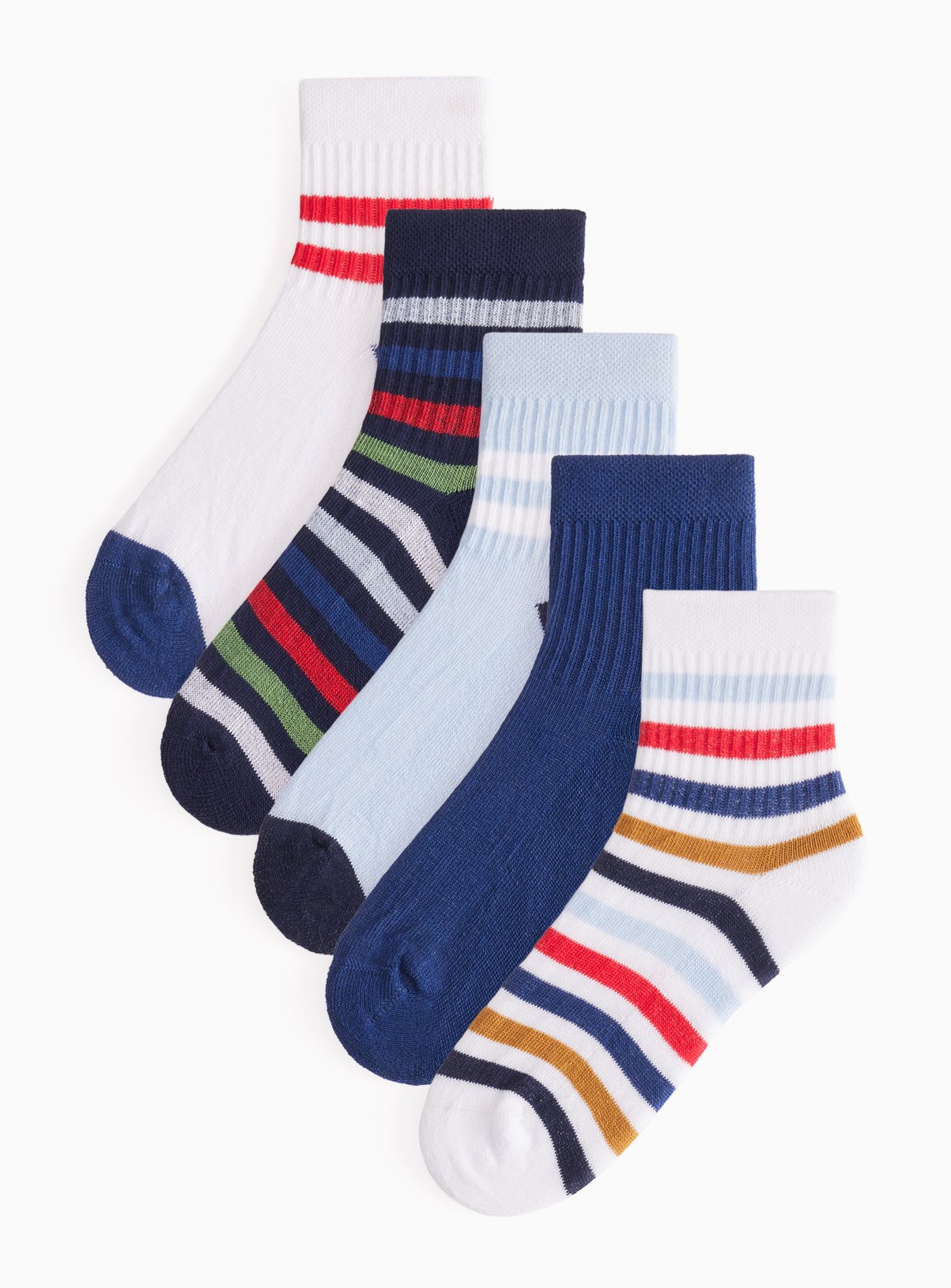 Stripe Sports Ankle Socks 5-Pack 