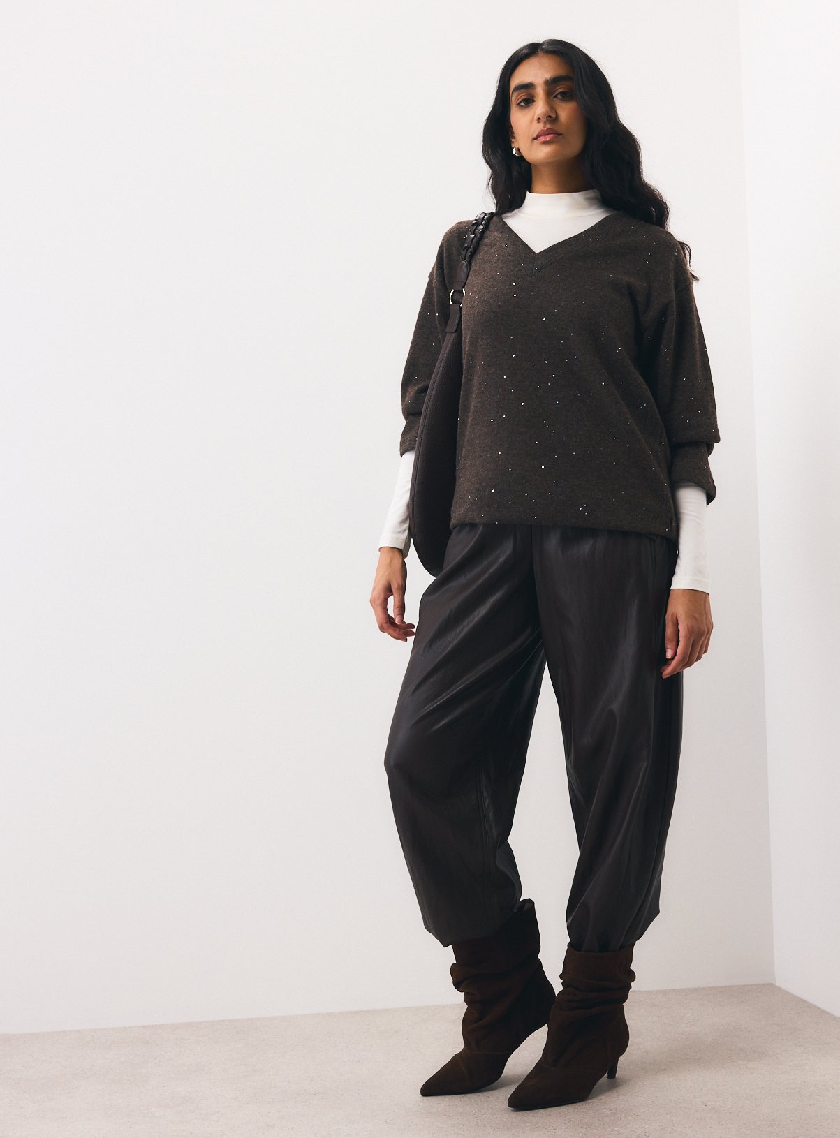 V-Neck Sequin Tunic 