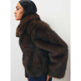 Bonded Faux Fur Zip Through Jacket