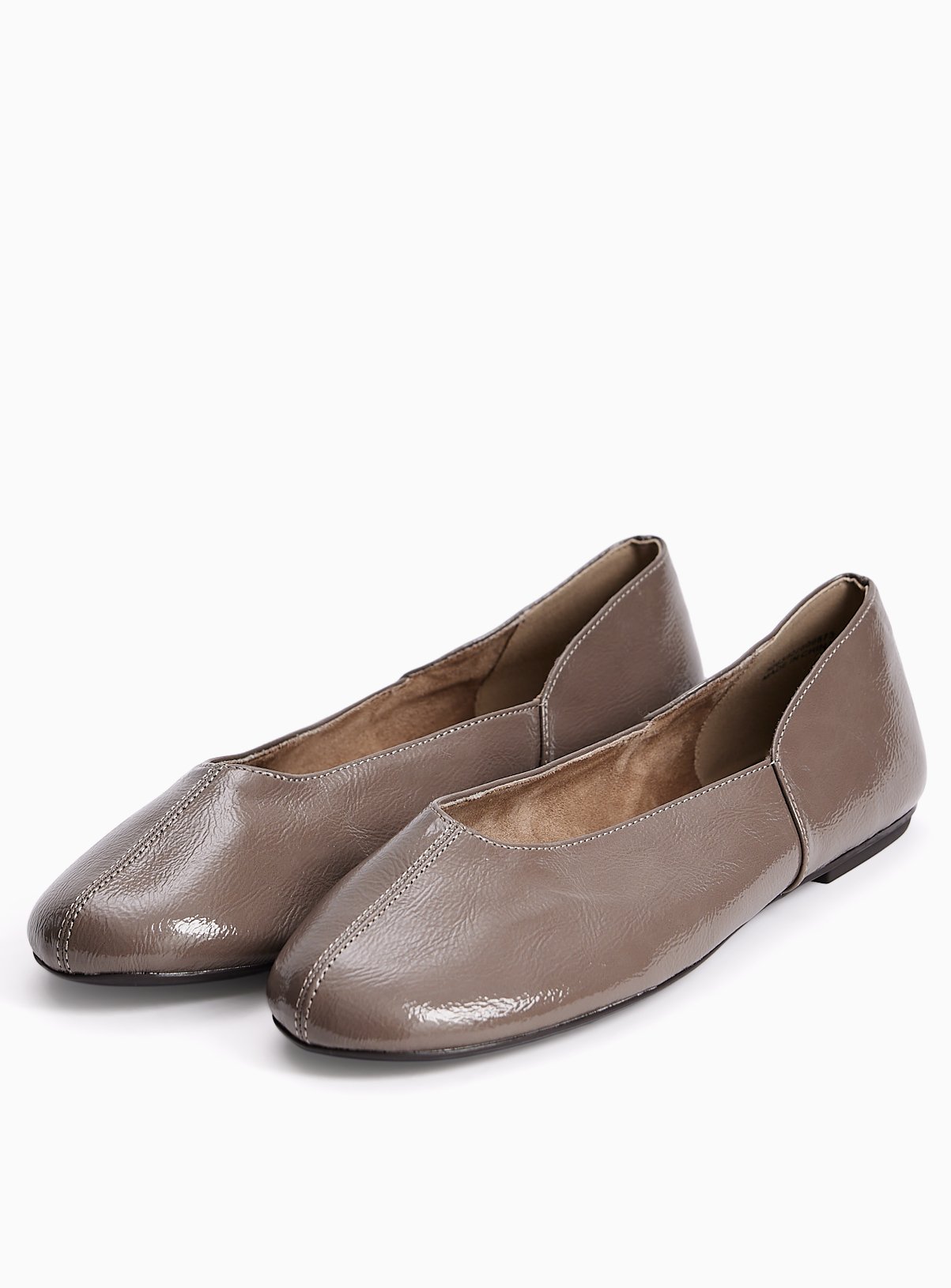 Grey Full-Cut Ballerina Pumps 