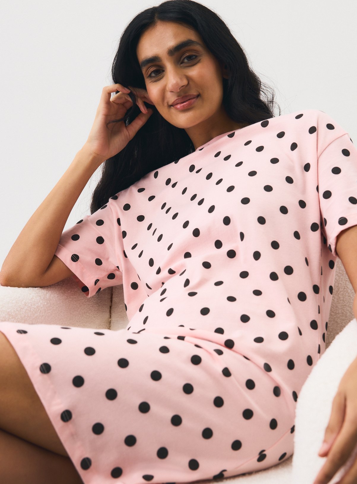 Pink & Brown Spotted Sleep T-Shirt 