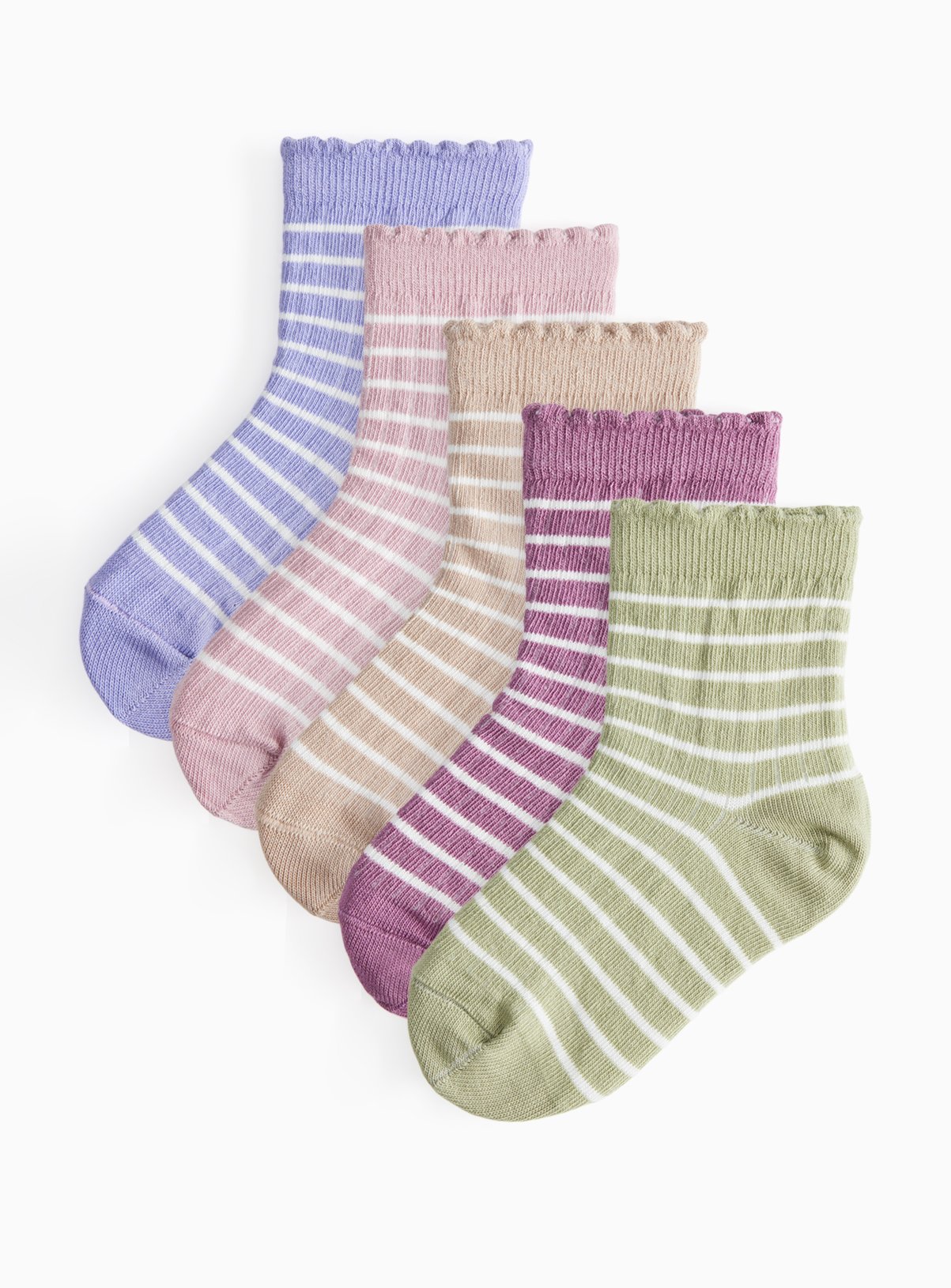 Striped Ribbed Socks 5-Pack 