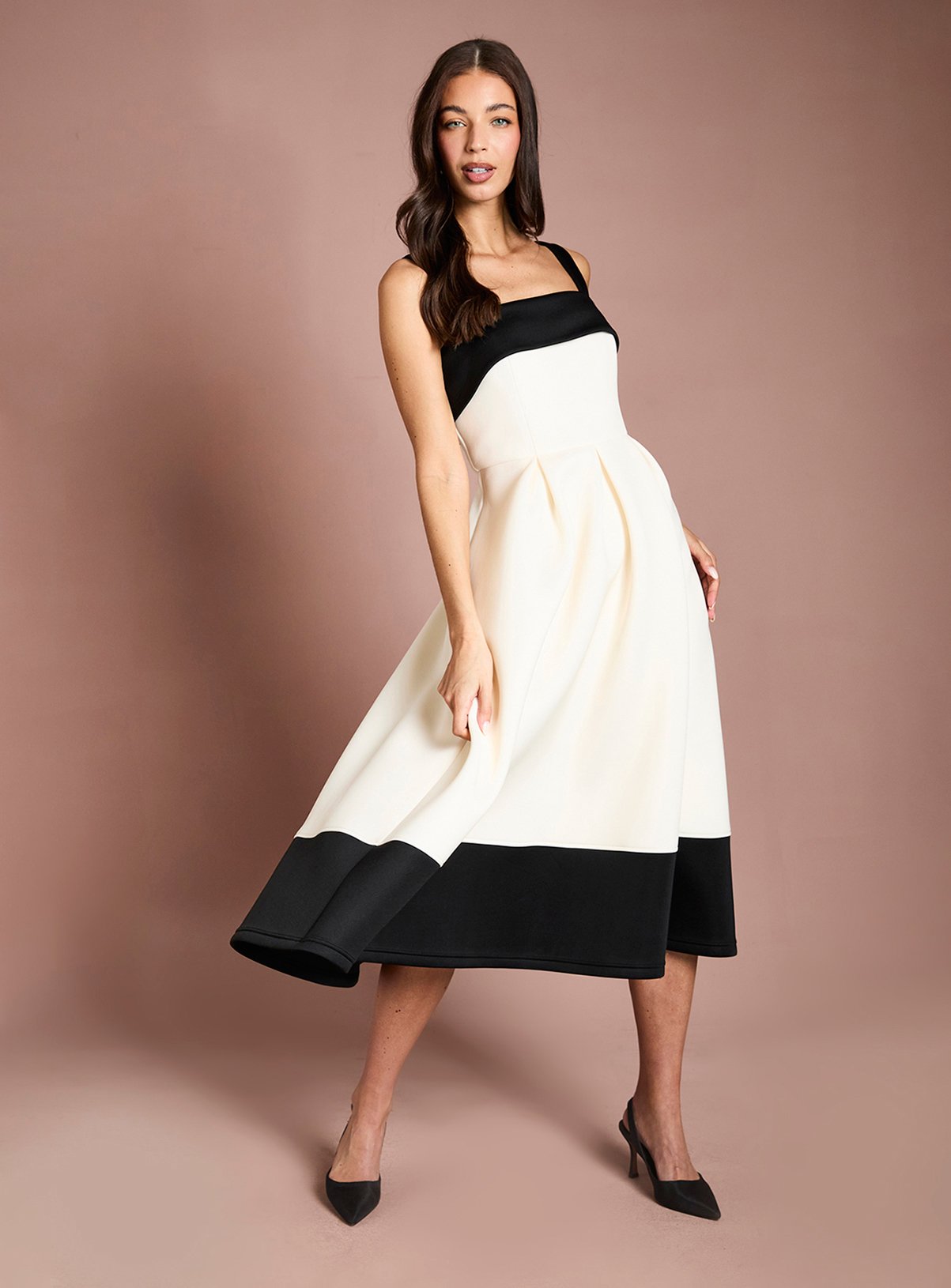 COAST Strappy Printed Scuba Midi Dress 