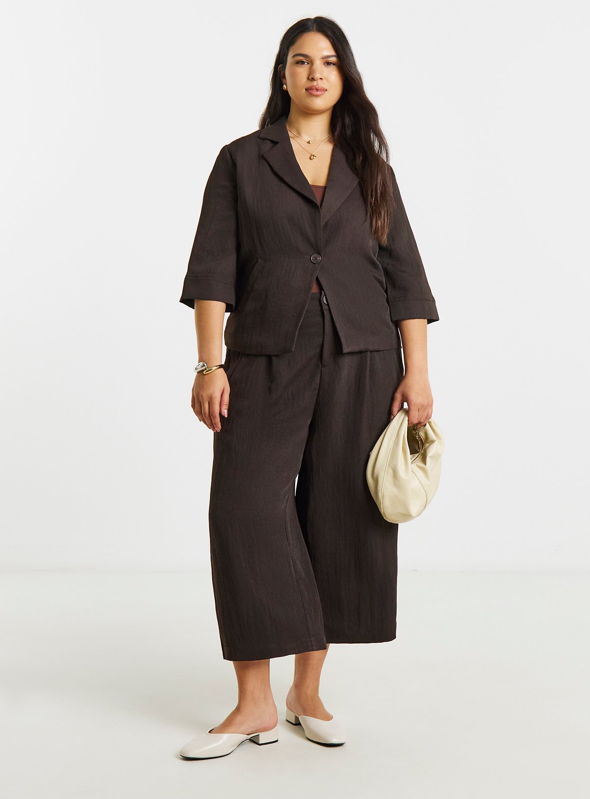 SIMPLY BE Soft Twill Angel Sleeve Chuck on Blazer 