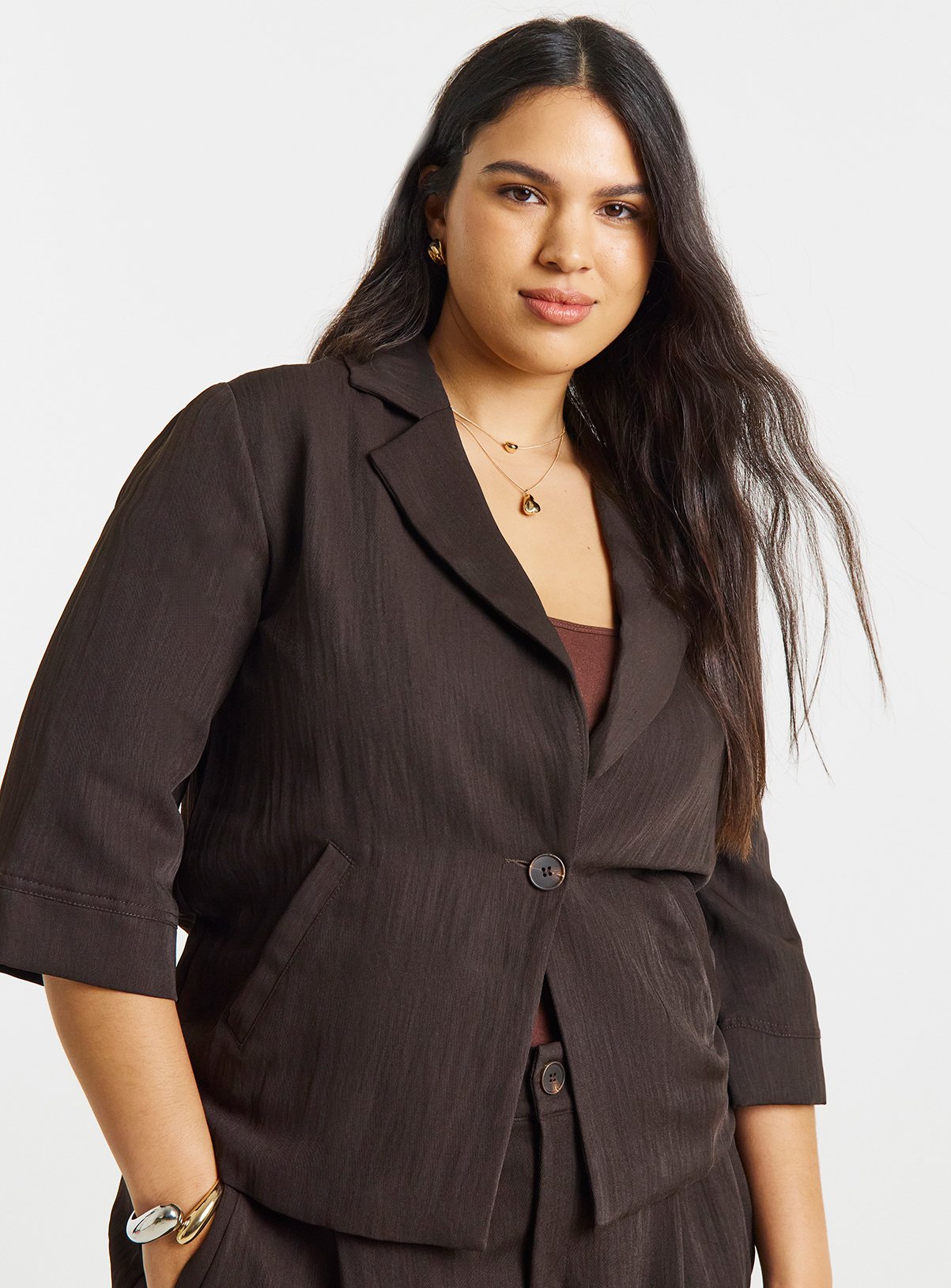 SIMPLY BE Soft Twill Angel Sleeve Chuck on Blazer 22