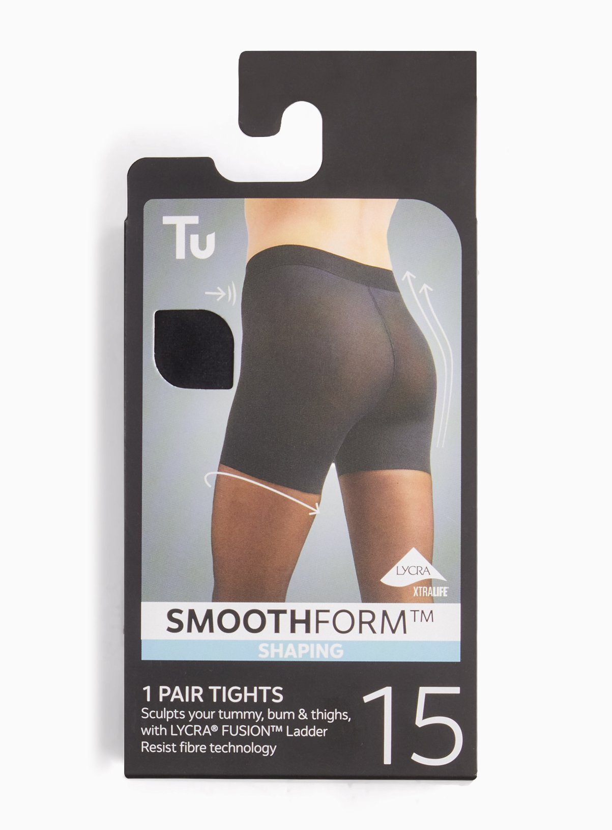 15 Denier Black Sheer Firm Shaping Tights 