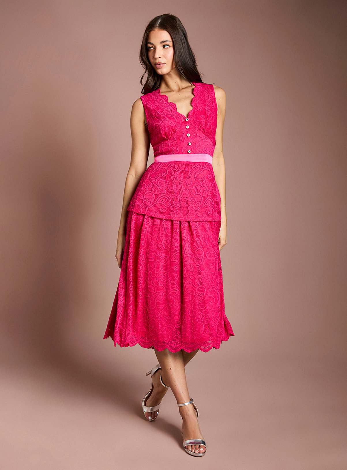 COAST Peplum Detail Lace Dress 16