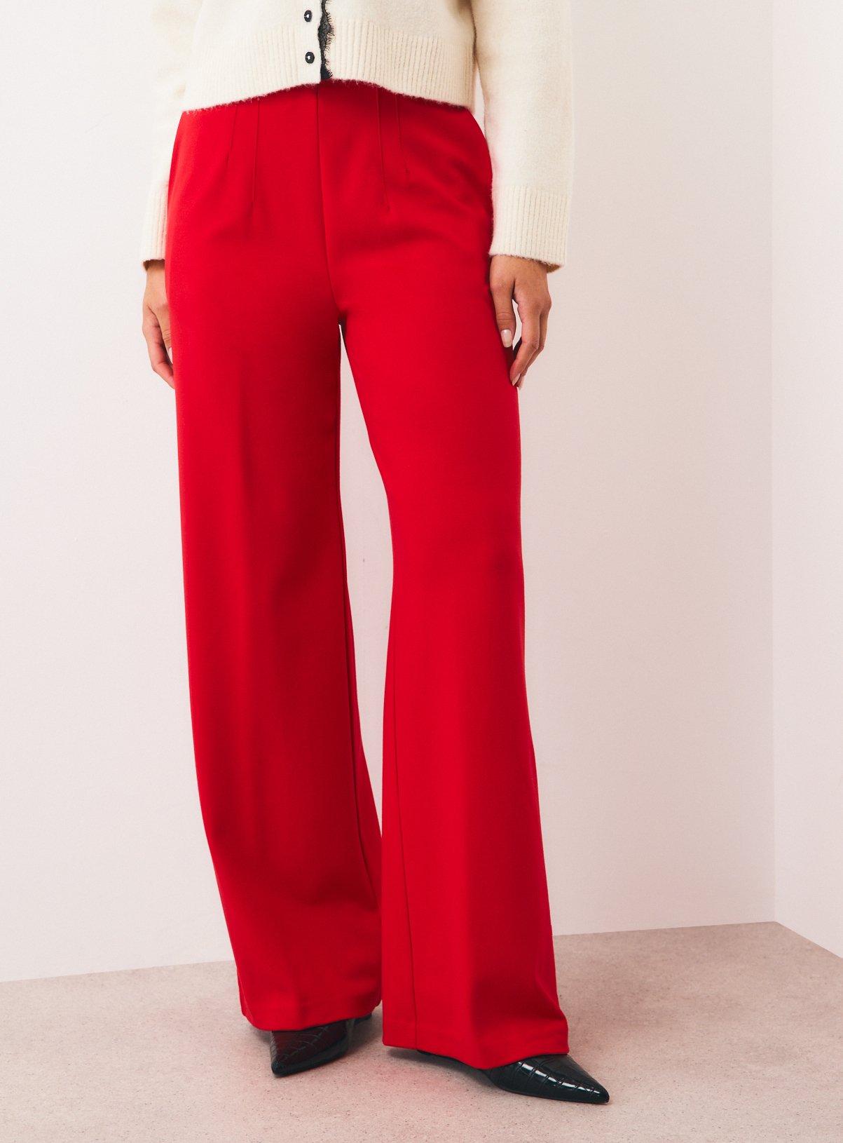 Wide Leg Ponte Trousers 