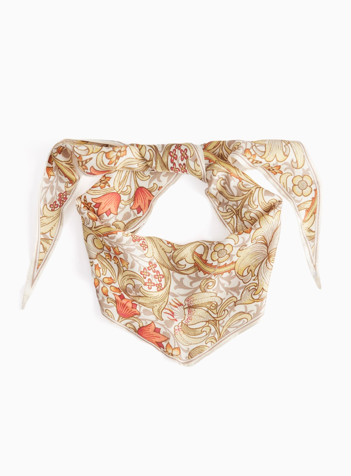 Tu x Morris & Co. Golden Lily Skinny Silk Blouse One Size