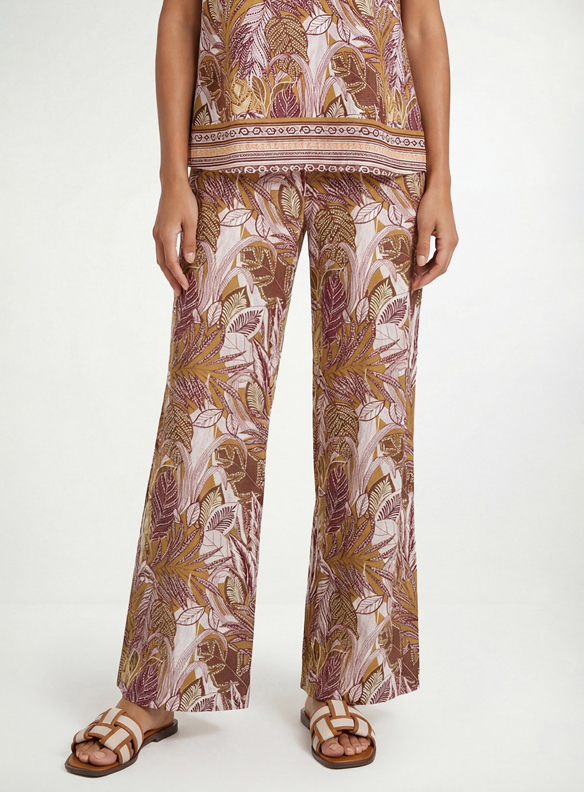 WALLIS Tropical Print Wide Leg Trouser 
