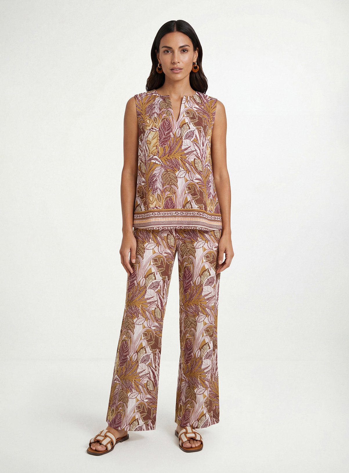 WALLIS Tropical Print Wide Leg Trouser 20