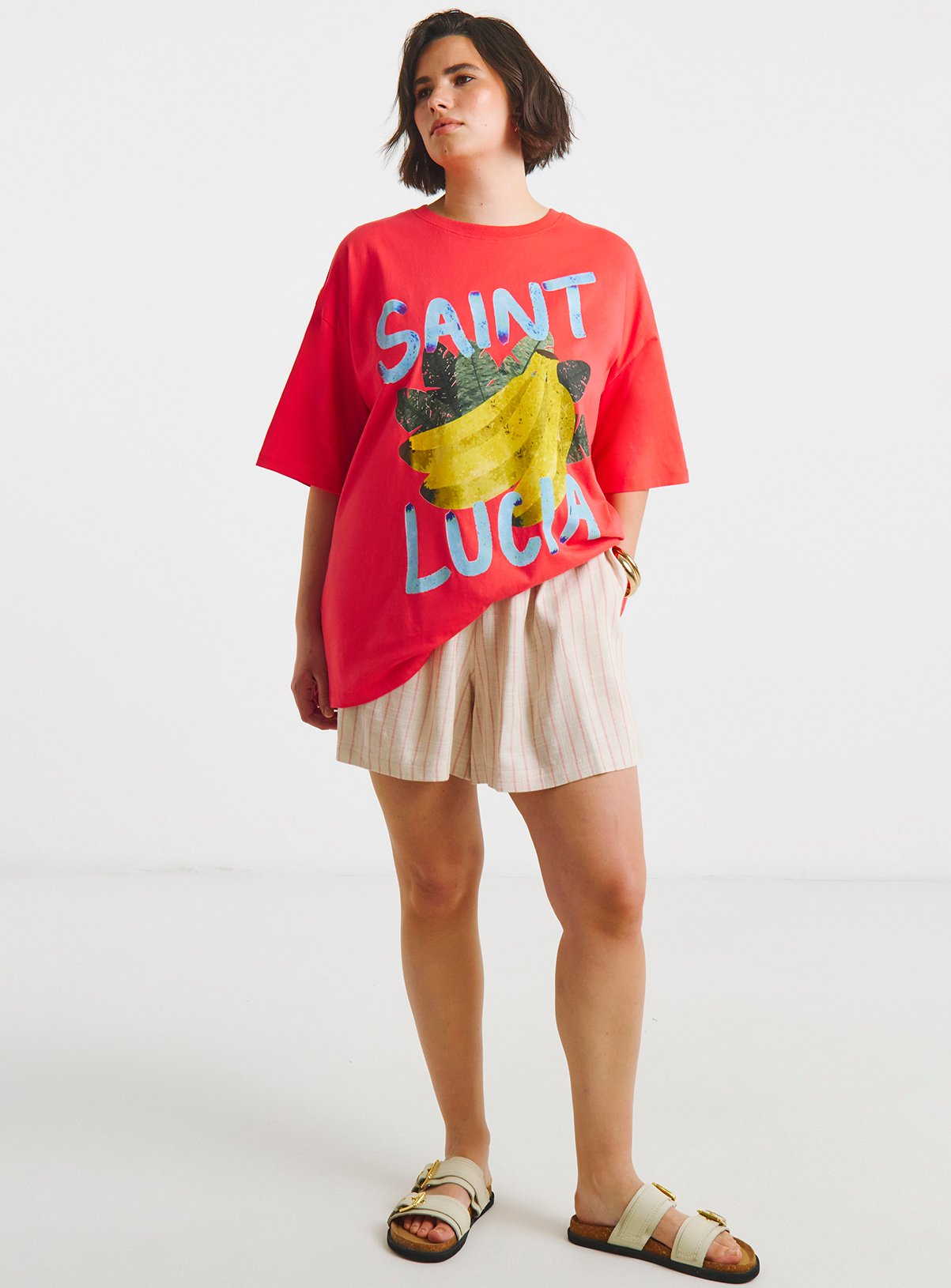 SIMPLY BE St Lucia Bananas Graphic T-Shirt 