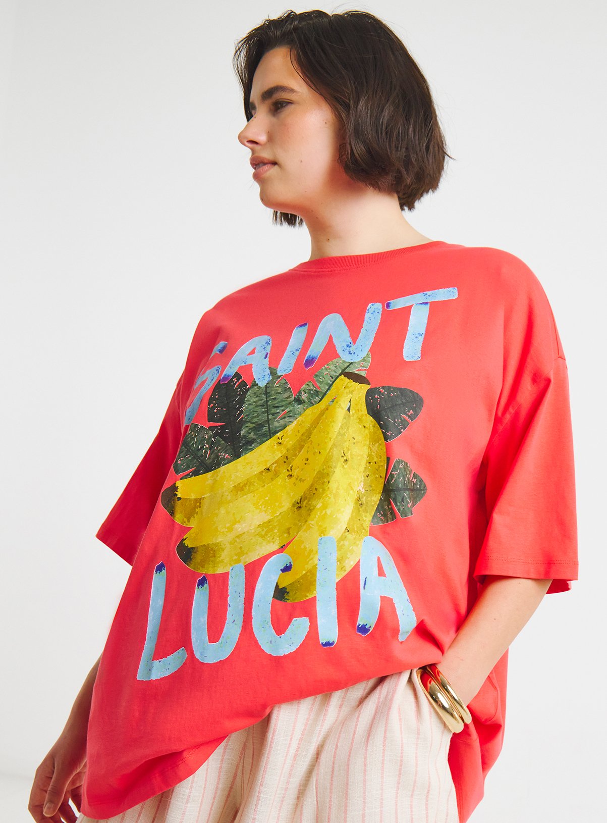 SIMPLY BE St Lucia Bananas Graphic T-Shirt 
