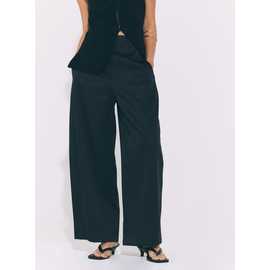 Heavy Satin Barrel Leg Trousers
