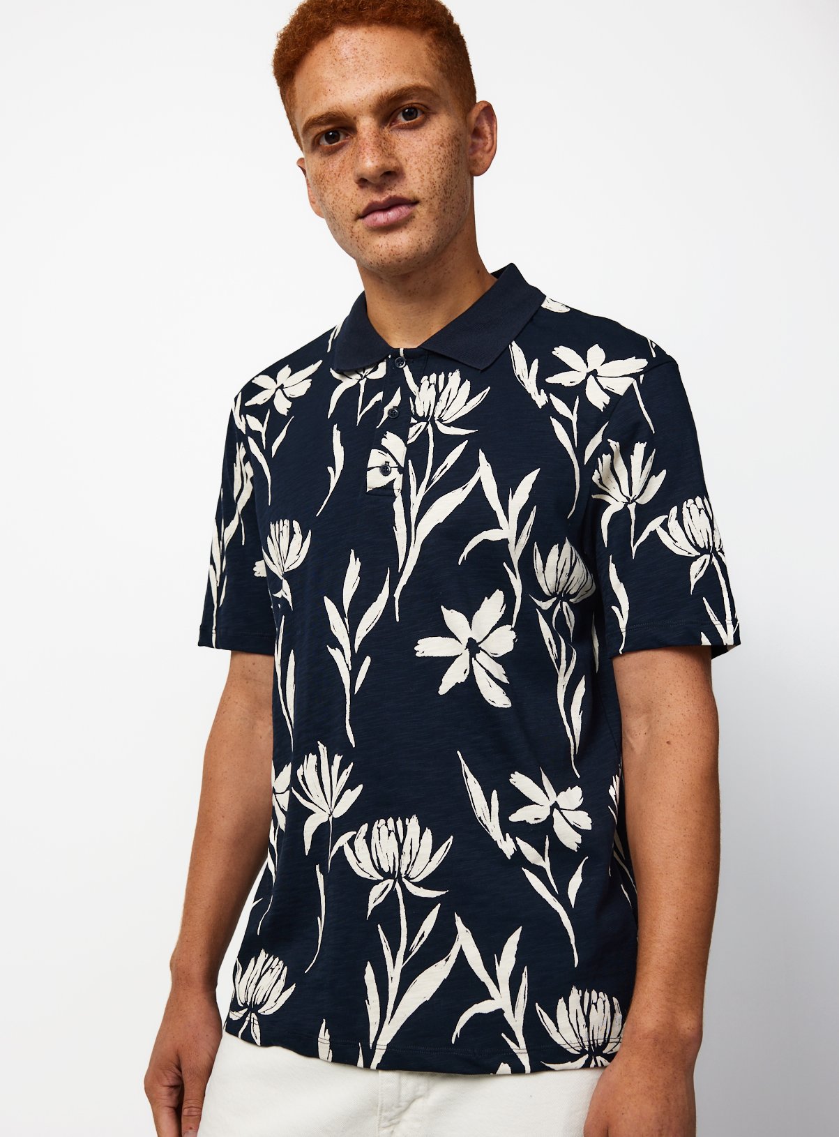 Floral Print Polo Shirt 