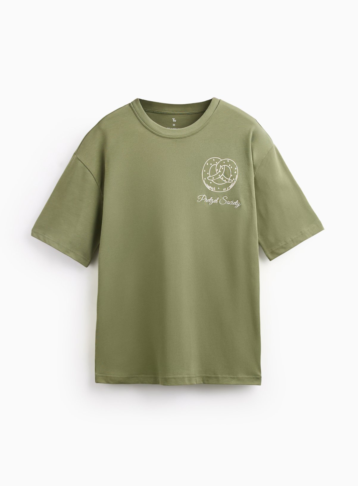 Olive Green Pretzel Society Relaxed Fit T-Shirt 