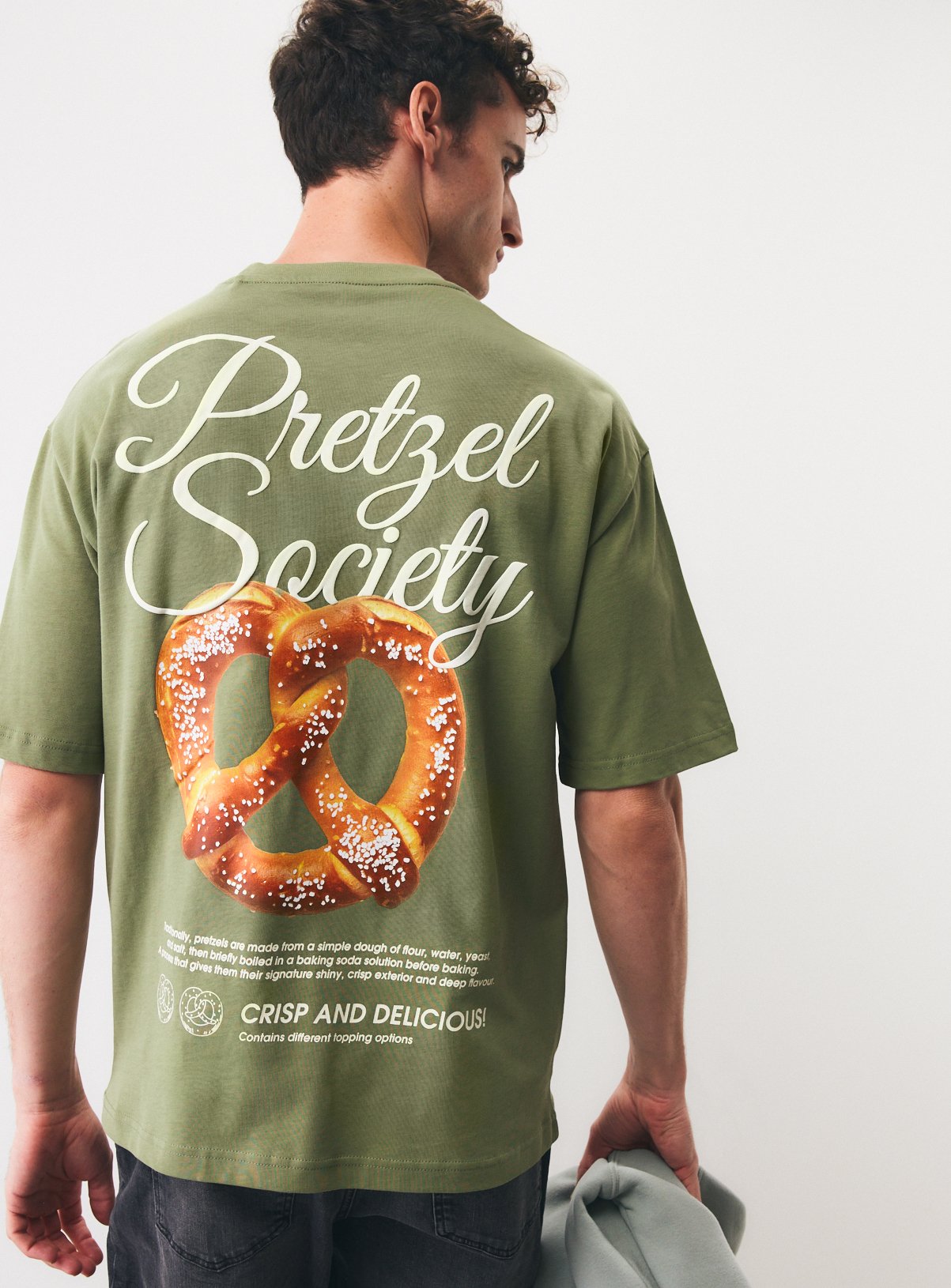 Olive Green Pretzel Society Relaxed Fit T-Shirt 