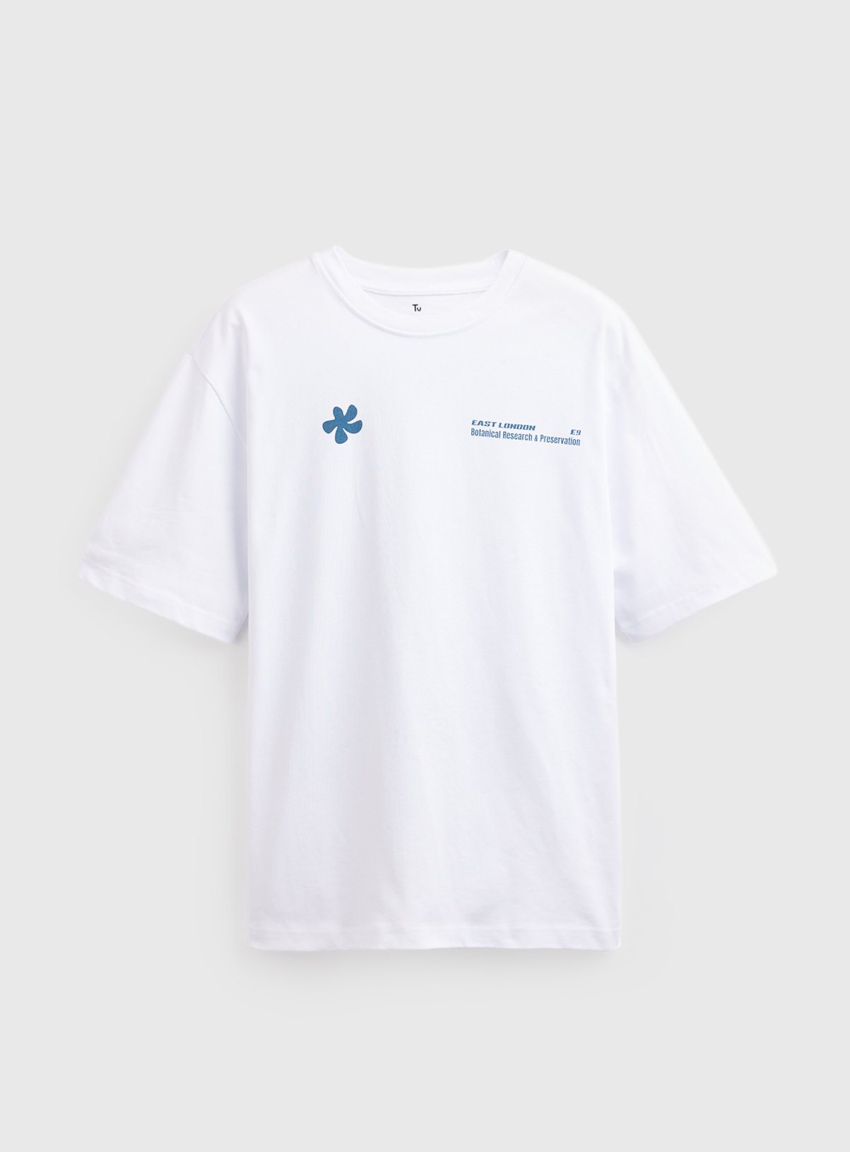 White Botanical Print Relaxed Fit T-Shirt 