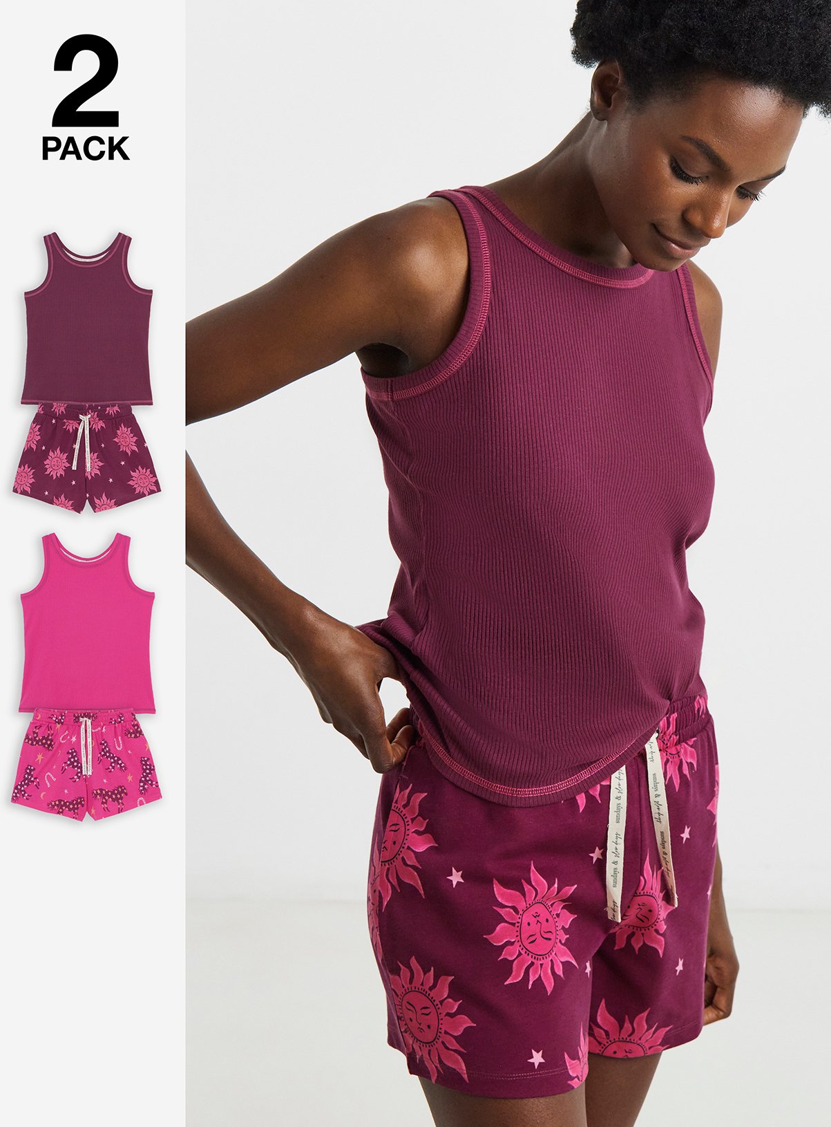 SIMPLY BE Pretty Secrets 2 Pack Vest Set 