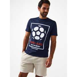 Navy Built on Belief Football Graphic T-Shirt