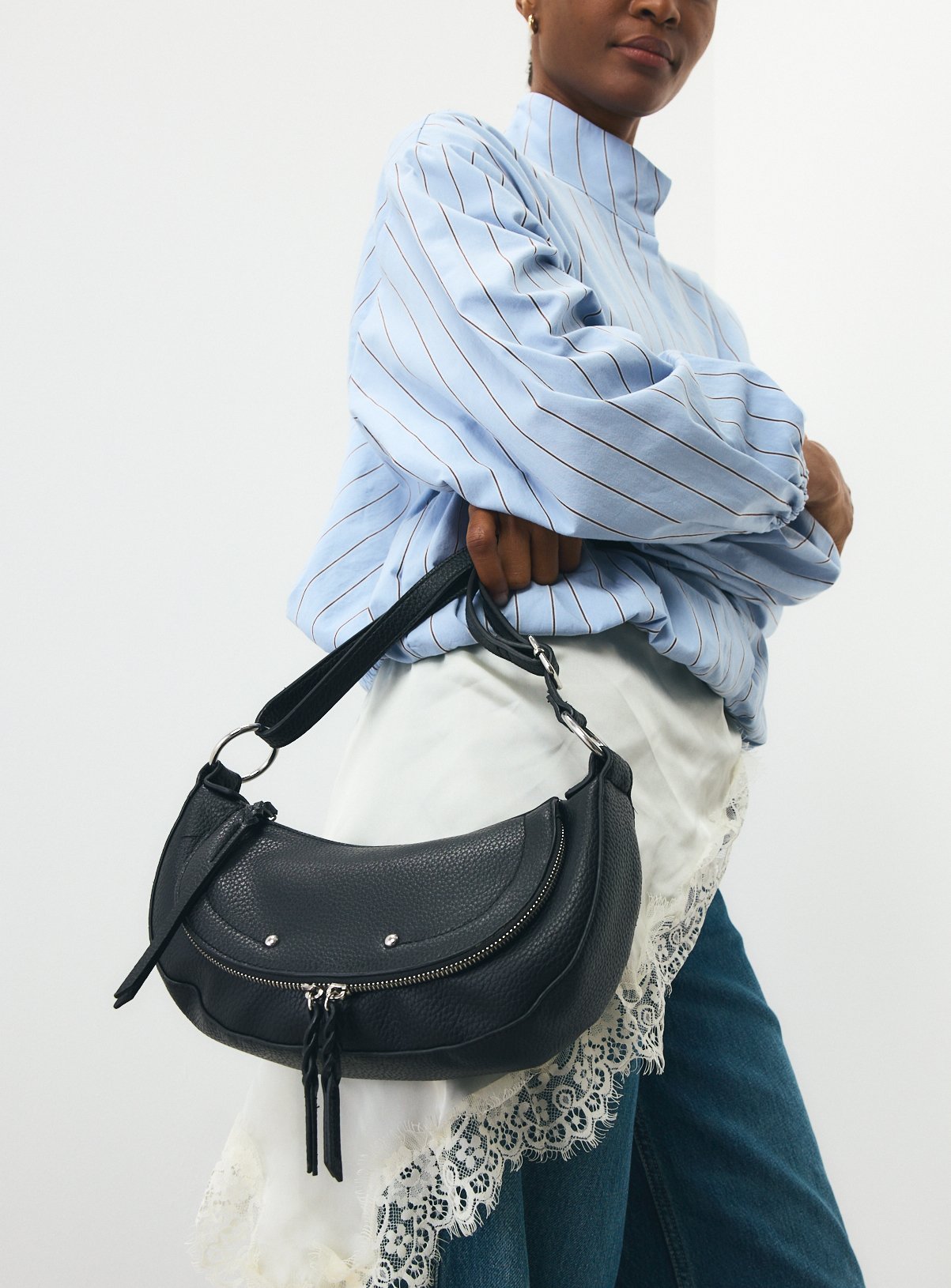 Black Slouch Saddle Bag One Size