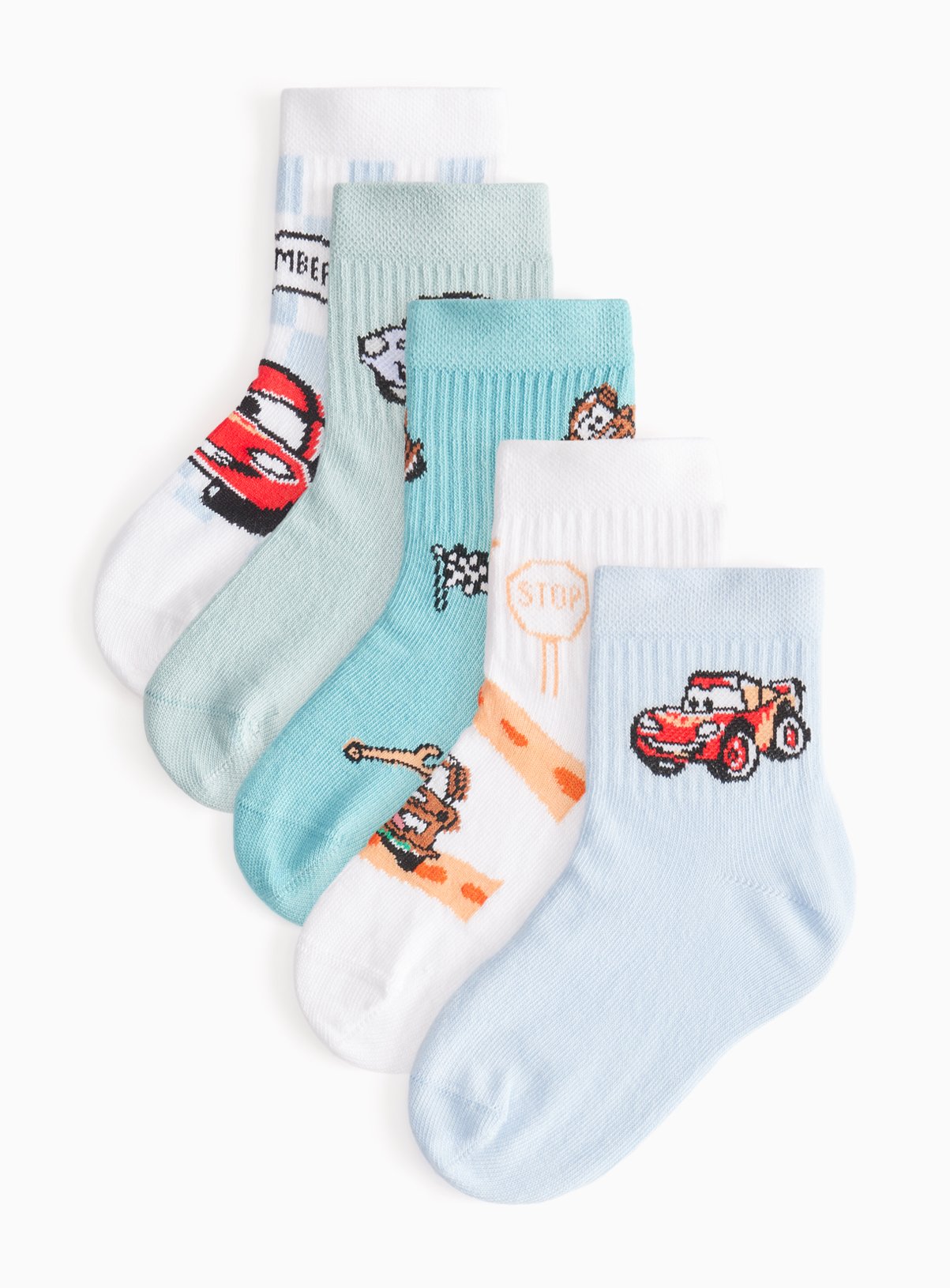 Disney Cars Sport Ankle Socks 5 Pack 