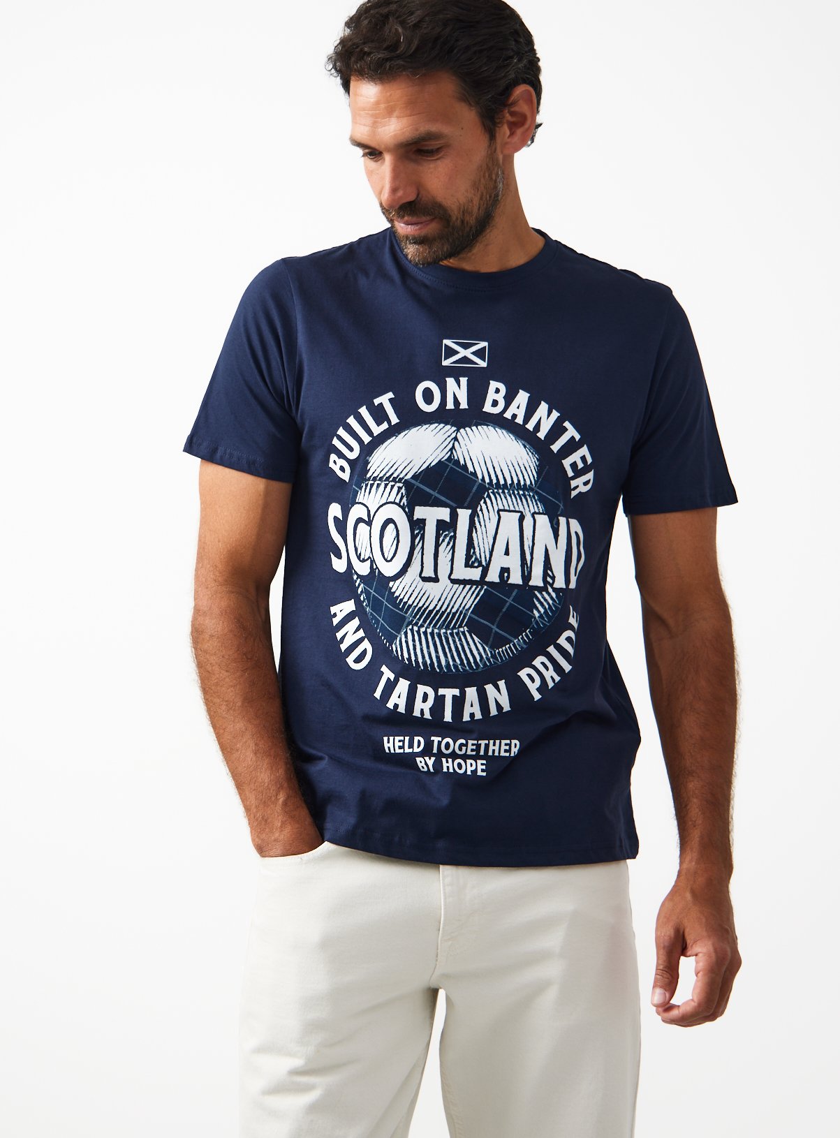 Navy Built on Banter Football Graphic T-Shirt 