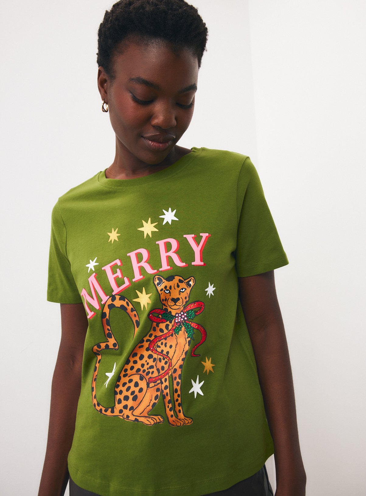 Christmas Leopard Regular T-Shirt 