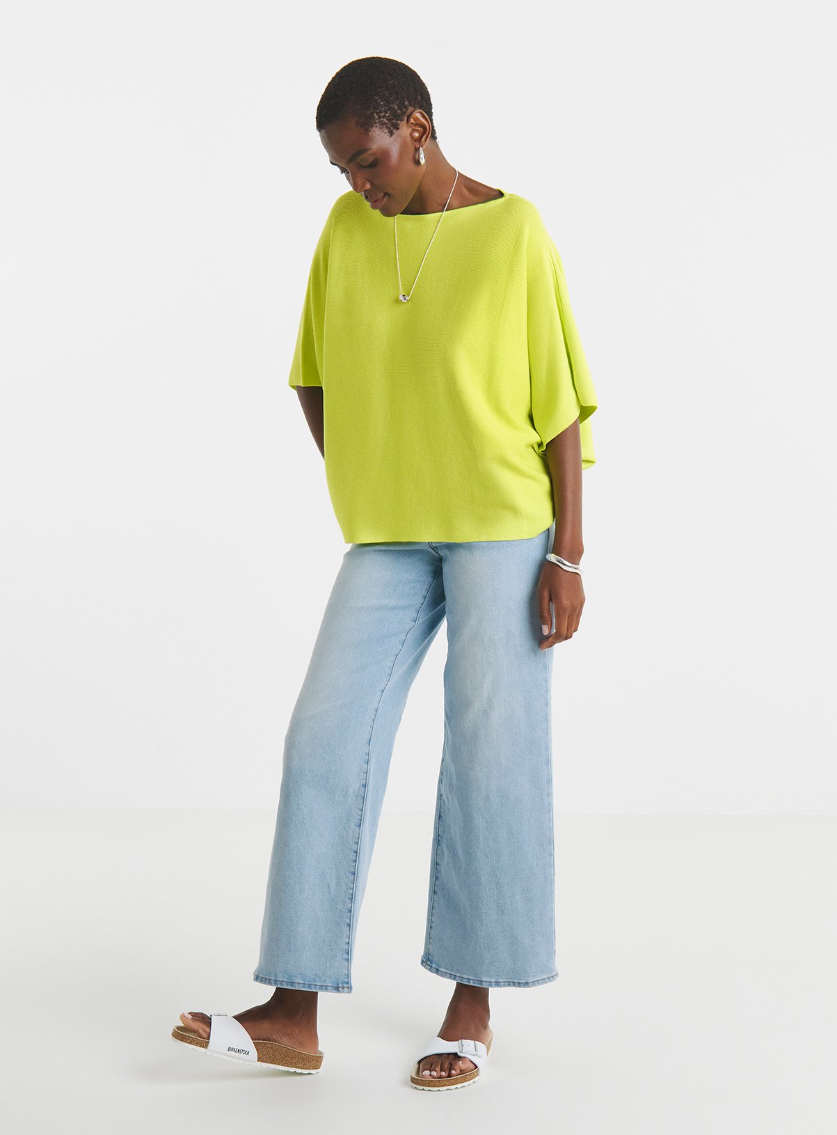 JD WILLIAMS Lime Batwing Knitted Jumper 20-22