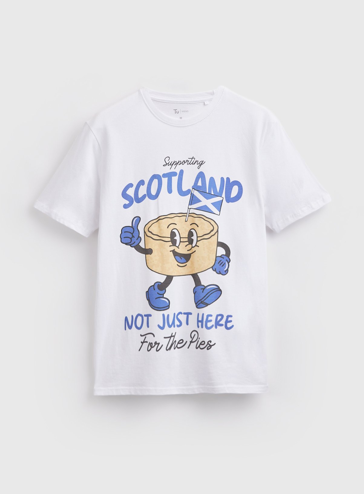White Pie Scotland Football Graphic T-Shirt 