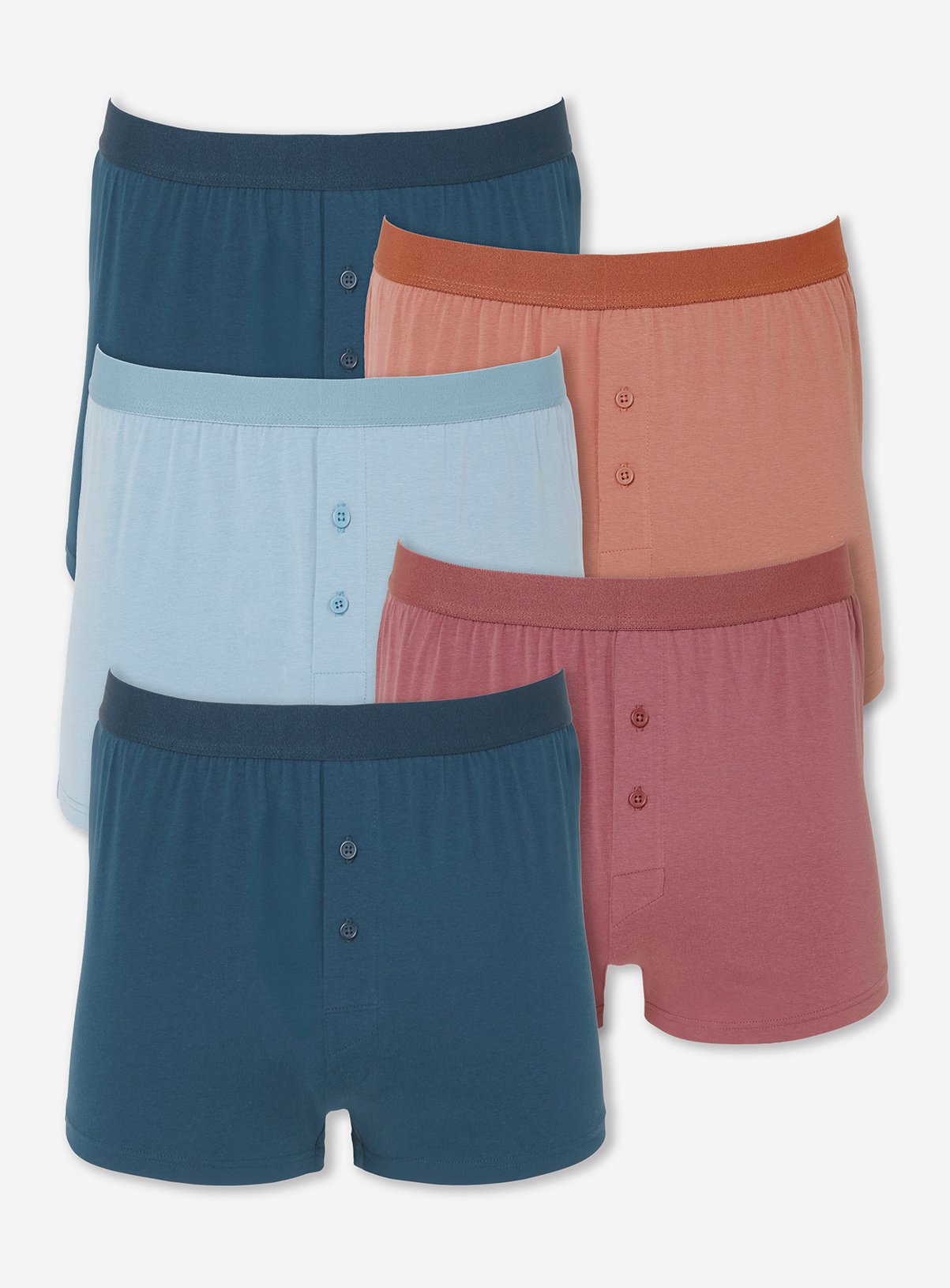 JACAMO 5 Pack Solid Colour Loose Boxers